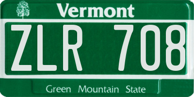 VT license plate ZLR708
