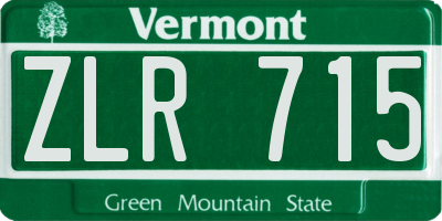VT license plate ZLR715