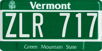 VT license plate ZLR717