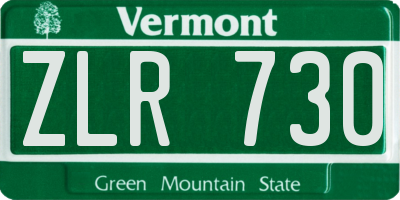 VT license plate ZLR730