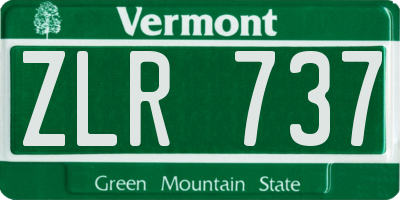 VT license plate ZLR737