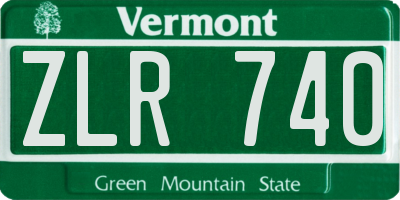 VT license plate ZLR740