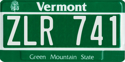VT license plate ZLR741