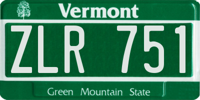 VT license plate ZLR751