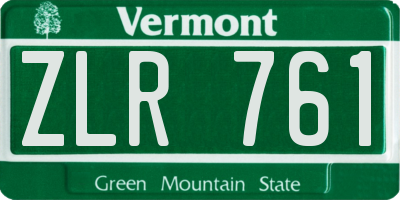 VT license plate ZLR761
