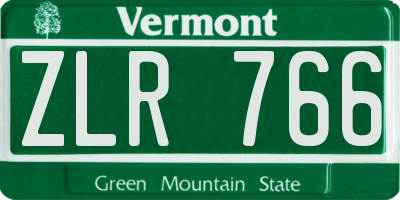 VT license plate ZLR766