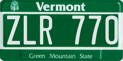 VT license plate ZLR770