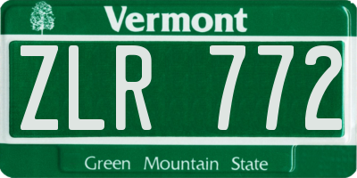 VT license plate ZLR772