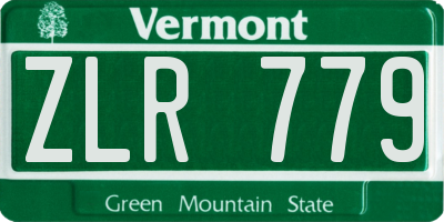 VT license plate ZLR779