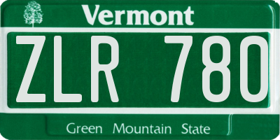 VT license plate ZLR780