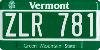VT license plate ZLR781