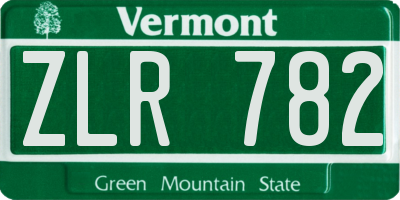 VT license plate ZLR782