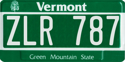 VT license plate ZLR787