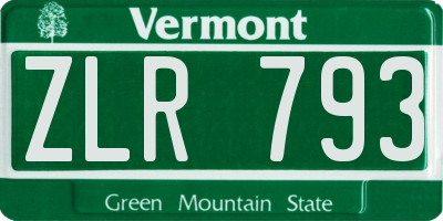 VT license plate ZLR793