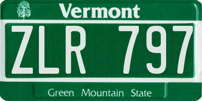 VT license plate ZLR797