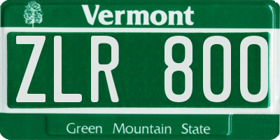 VT license plate ZLR800