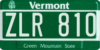 VT license plate ZLR810