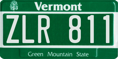 VT license plate ZLR811