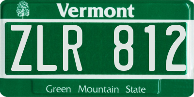 VT license plate ZLR812