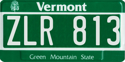 VT license plate ZLR813