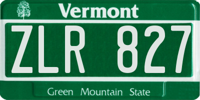 VT license plate ZLR827