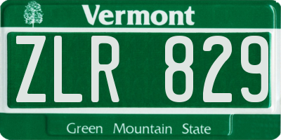 VT license plate ZLR829