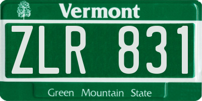 VT license plate ZLR831