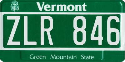 VT license plate ZLR846