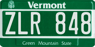 VT license plate ZLR848