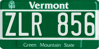 VT license plate ZLR856
