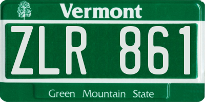 VT license plate ZLR861
