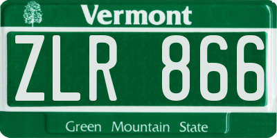 VT license plate ZLR866