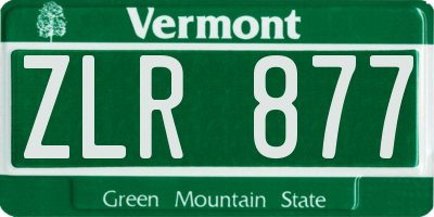 VT license plate ZLR877