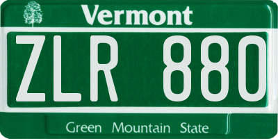 VT license plate ZLR880