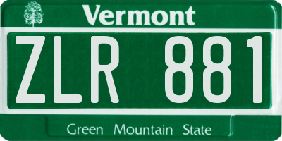VT license plate ZLR881