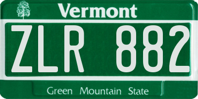 VT license plate ZLR882