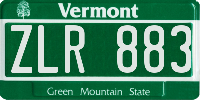 VT license plate ZLR883