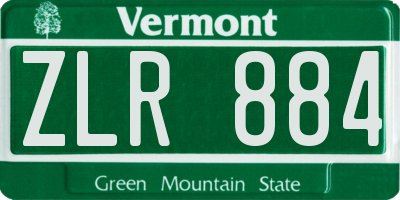 VT license plate ZLR884