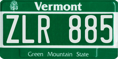 VT license plate ZLR885