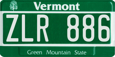 VT license plate ZLR886