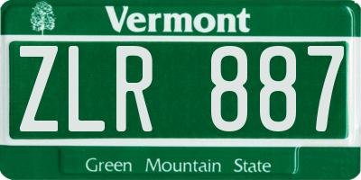 VT license plate ZLR887