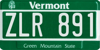 VT license plate ZLR891