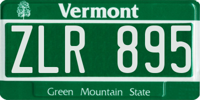 VT license plate ZLR895