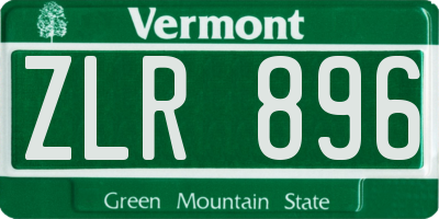 VT license plate ZLR896