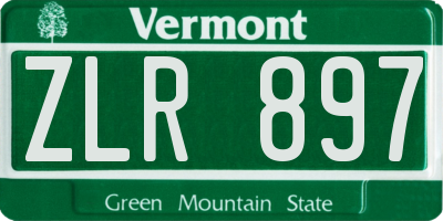 VT license plate ZLR897