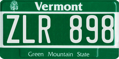 VT license plate ZLR898