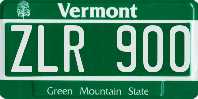 VT license plate ZLR900
