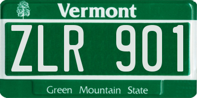 VT license plate ZLR901
