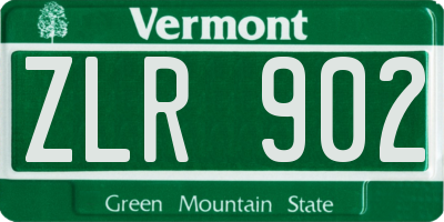 VT license plate ZLR902