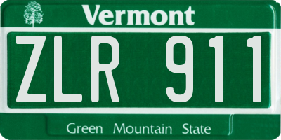 VT license plate ZLR911
